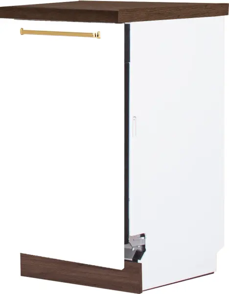 Dolna zabudowa zmywarki 45 Loara (biały połysk/orzech Foresta) 