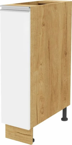 Szafka 20 dolna Monia na kosz cargo (biały połysk/dąb Soma ciemny)