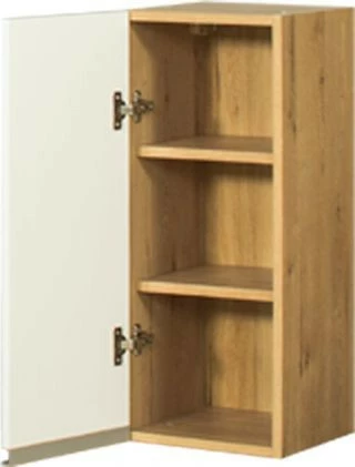 Szafka 30 górna lewa Monia (biały połysk/dąb Soma ciemny) 