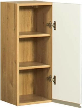 Szafka 30 górna prawa Monia (biały połysk/dąb Soma ciemny) 