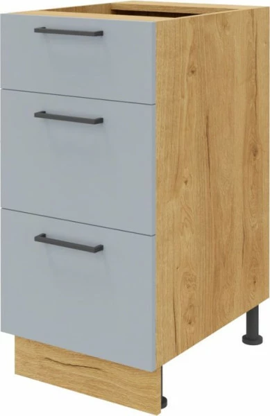 Szafka 40 dolna szufladowa Monia z Easy Box (szary/dąb Soma ciemny)