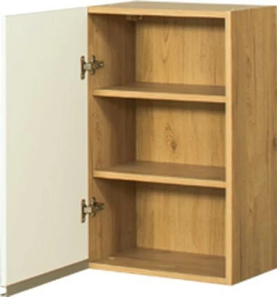 Szafka 45 górna lewa Monia (biały połysk/dąb Soma ciemny) 