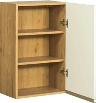 Szafka 45 górna prawa Monia (biały połysk/dąb Soma ciemny)