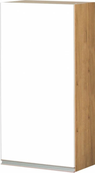 Szafka 50 górna lewa wys.100cm Monia (biały połysk/dąb Soma ciemny) 