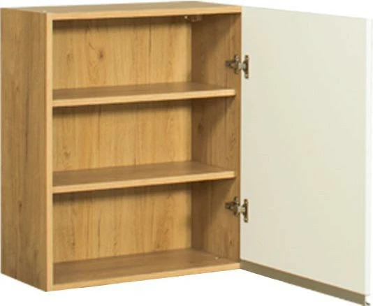 Szafka 60 górna prawa Monia (biały połysk/dąb Soma ciemny) 