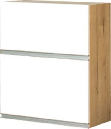 Szafka 60 górna dzielona Monia (biały połysk/dąb Soma ciemny) 