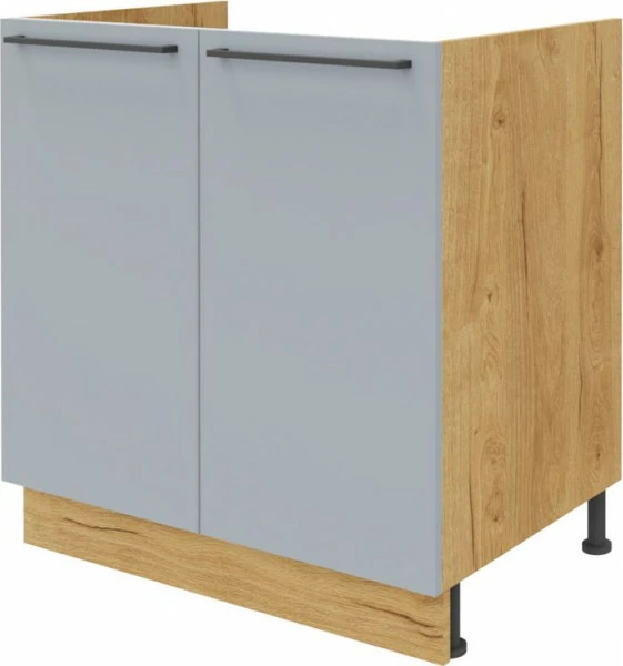 Szafka 80 dolna zlew Monia (szary/dąb Soma ciemny)