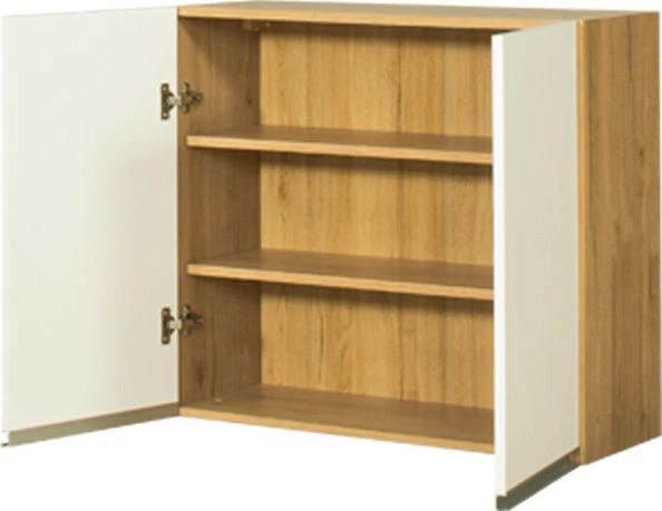 Szafka 80 górna Monia (biały połysk/dąb Soma ciemny)