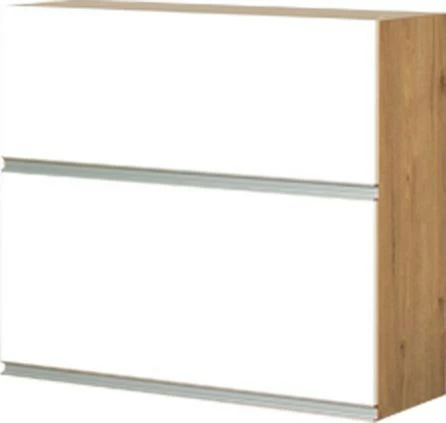 Szafka 80 górna dzielona Monia (biały połysk/dąb Soma ciemny)