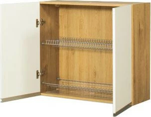 Szafka 80 górna Monia na suszarkę (biały połysk/dąb Soma ciemny)