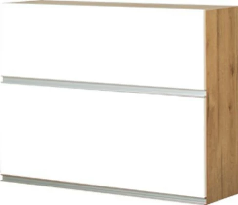 Szafka 90 górna dzielona Monia (biały połysk/dąb Soma ciemny)