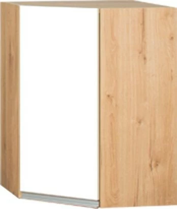 Szafka narożna górna Monia (biały połysk/dąb Soma ciemny) 