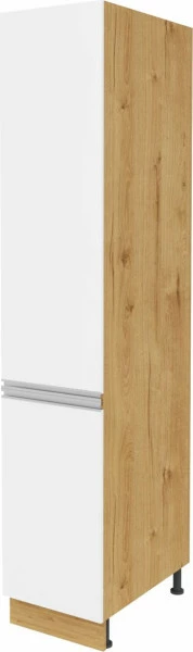 Zabudowa gospodarcza lewa z szufladami wewnątrz Monia (biały połysk/dąb soma ciemny)