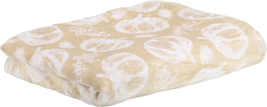 Koc flanelowy Pumpkins 57 (beż/biały)