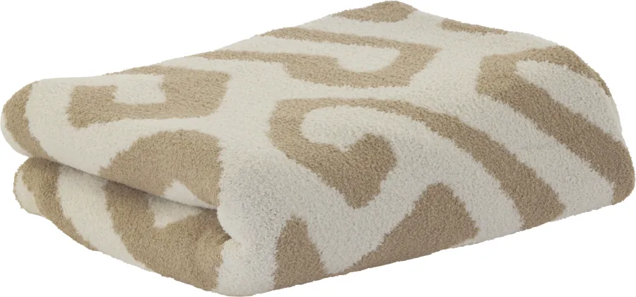 Koc żakardowy 68 (beżowy/kremowy)