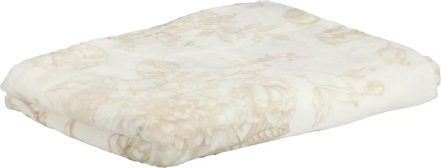 Koc flanelowy Flowers 58 (biały/beż)