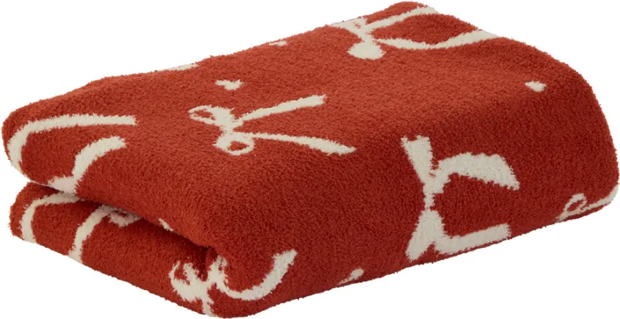 Koc żakardowy 70 (czerwony/kremowy)