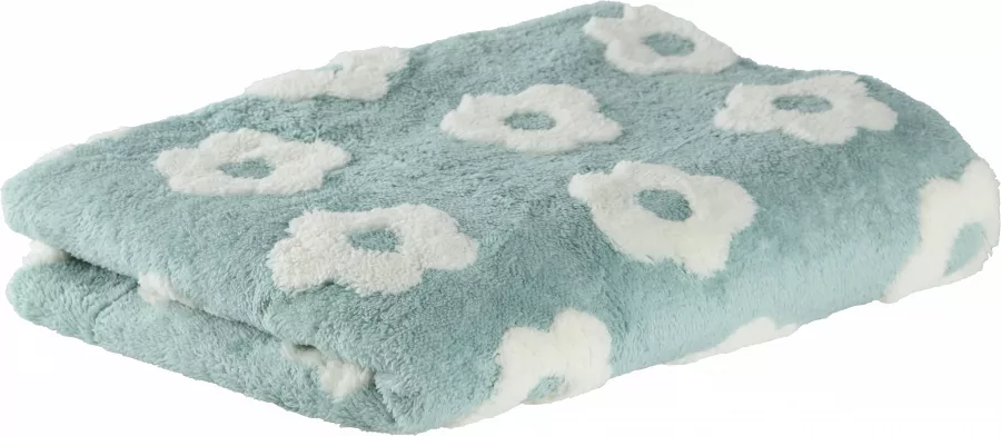 Koc żakardowy Daisy 63 (niebieski/biały) 