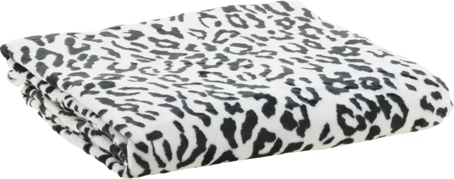 Koc flanelowy Animals 34 (biały/czarny)