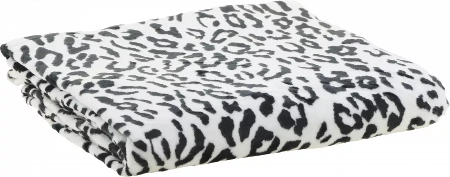 Koc flanelowy Animals 34 (biały/czarny) 