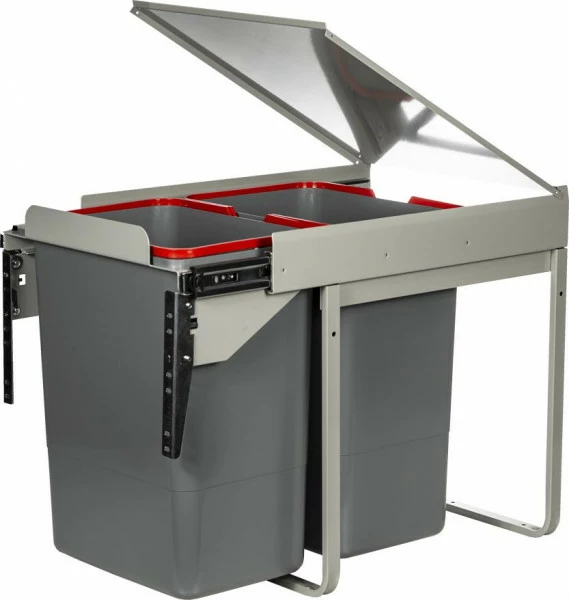 Kosz z 2-pojemnikami do segregacji odpadów szer.40cm 