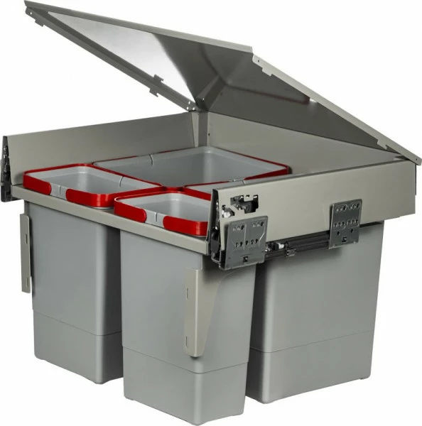 Kosz z 4-pojemnikami do segregacji odpadów szer.60cm