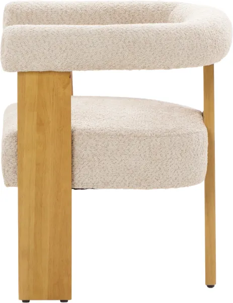 Krzesło drewniane Velu 43 (boucle beż/jasne drewno)