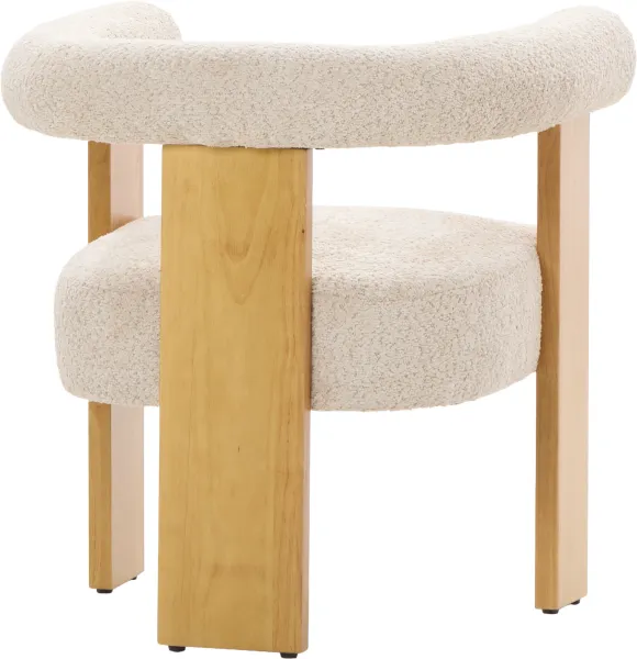 Krzesło drewniane Velu 43 (boucle beż/jasne drewno)