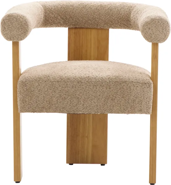 Krzesło drewniane Velu 43 (boucle cappuccino/jasne drewno)