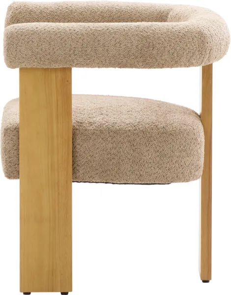 Krzesło drewniane Velu 43 (boucle cappuccino/jasne drewno)