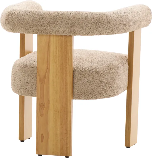 Krzesło drewniane Velu 43 (boucle cappuccino/jasne drewno)