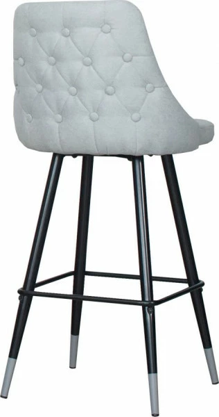 Krzesło-hoker Laurencja 6 (szary/nogi:czarno-srebrne) 