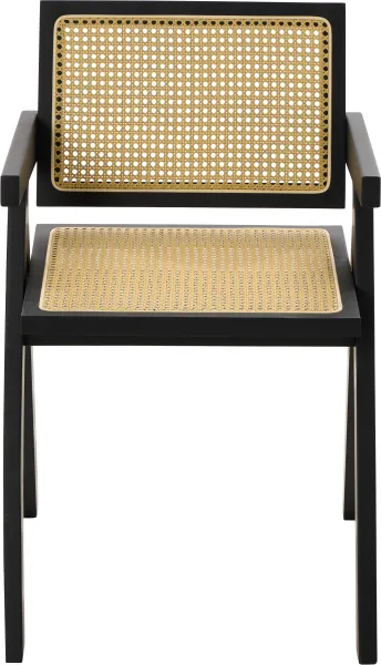 Krzesło drewniane Nerivo 41 (rattan/czarny) 