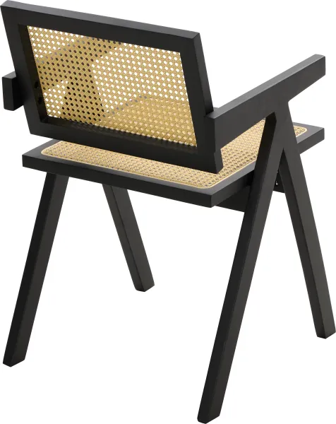 Krzesło drewniane Nerivo 41 (rattan/czarny) 