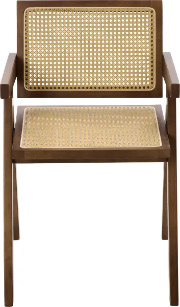 Krzesło drewniane Nerivo 41 (rattan/orzech)