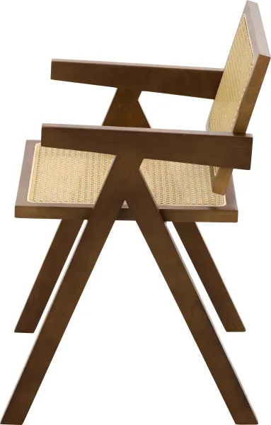 Krzesło drewniane Nerivo 41 (rattan/orzech) 