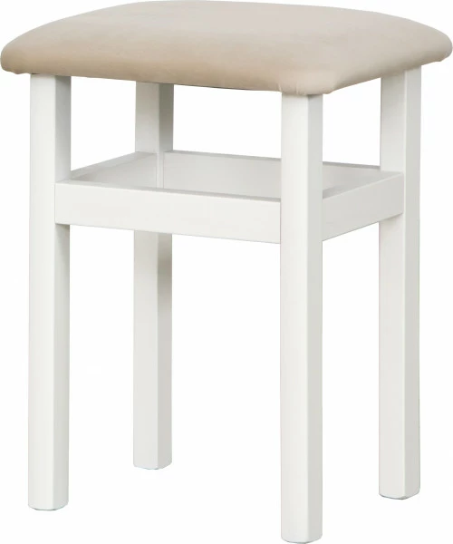 Taboret (biały/plusz beż)