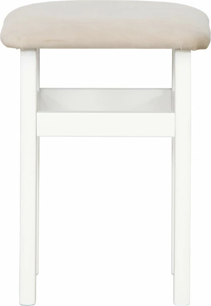 Taboret (biały/plusz beż)