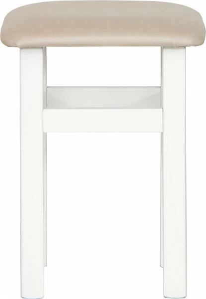 Taboret (biały/plusz beż) 