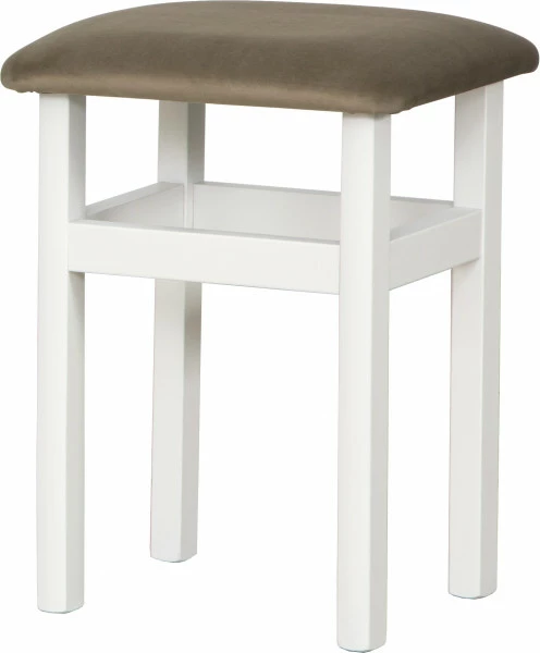 Taboret (biały/plusz brąz)