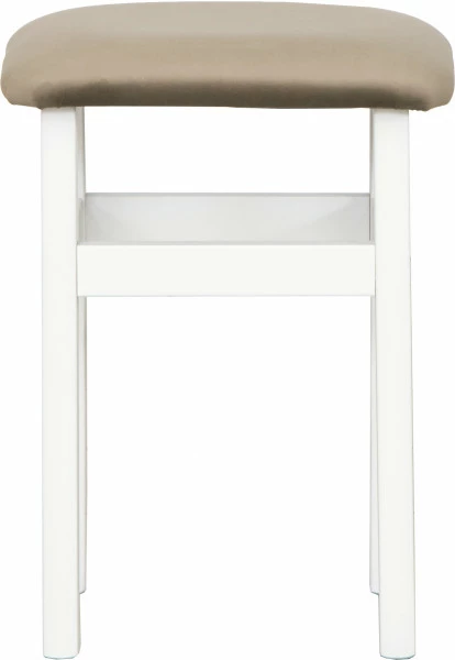 Taboret (biały/plusz brąz)
