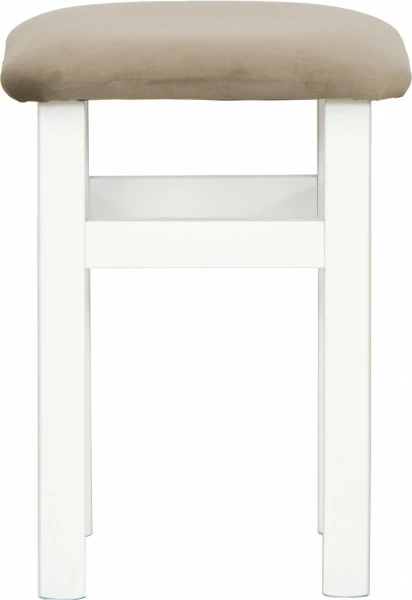 Taboret (biały/plusz brąz)