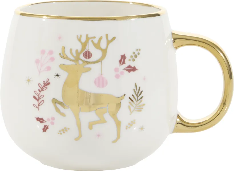 Kubek Christmas 137 (biały/złoty) 