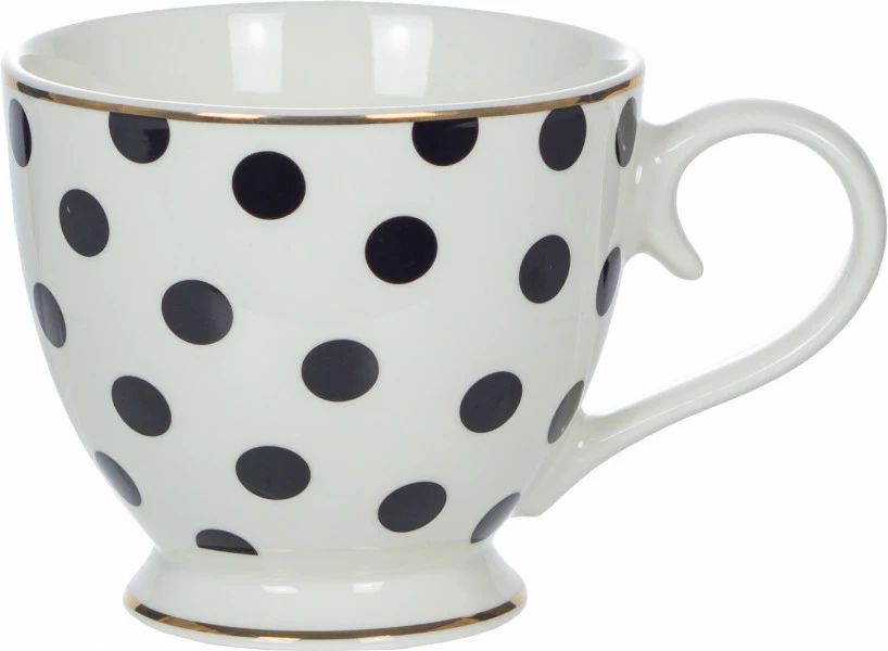 Kubek ceramiczny Cindy (biały w czarne kropki)