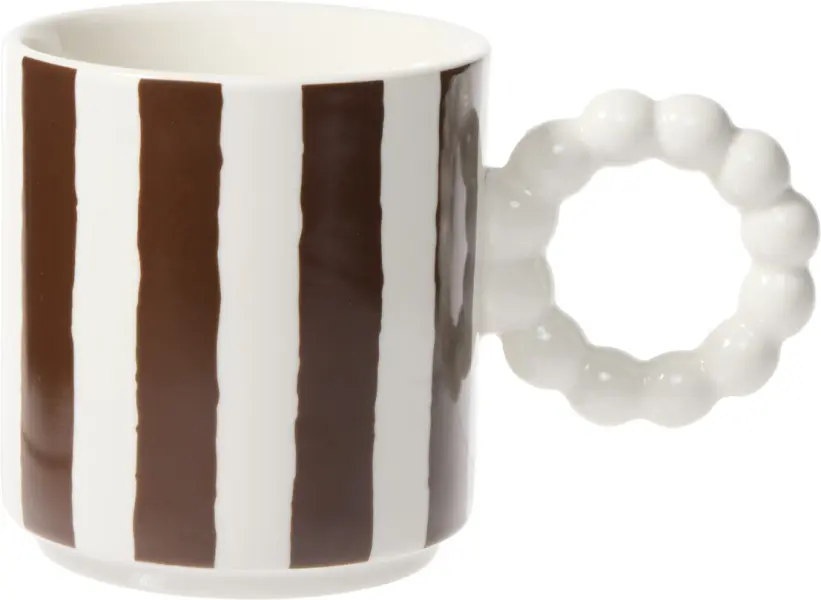 Kubek Rayas 166 (biały/ciemnobrązowy)