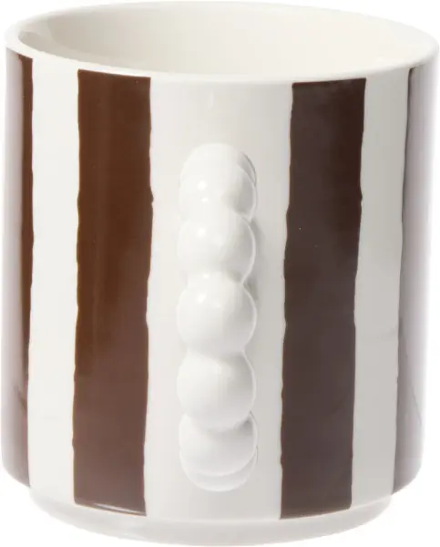 Kubek Rayas 166 (biały/ciemnobrązowy)