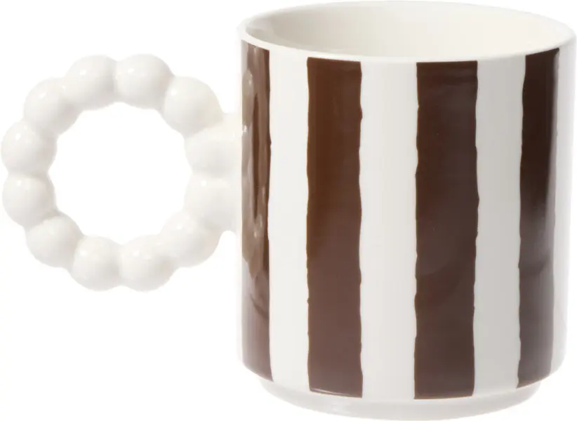 Kubek Rayas 166 (biały/ciemnobrązowy)