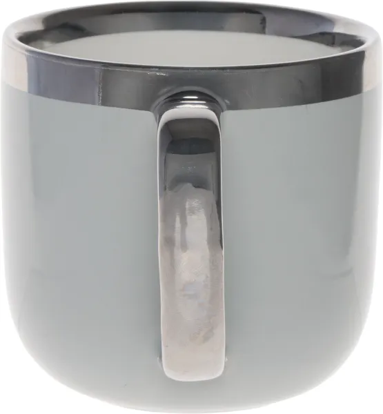 Kubek ceramiczny Cindy (szary ze srebrnym paskiem)