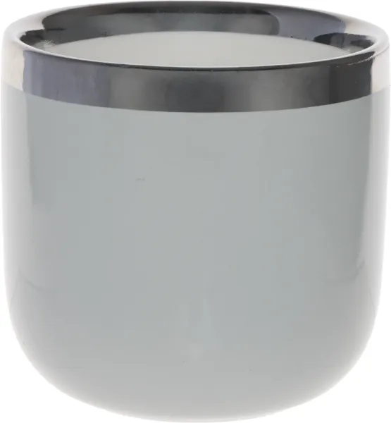 Kubek ceramiczny Cindy (szary ze srebrnym paskiem)