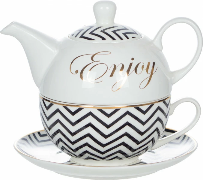 Zestaw (filiżanka+spodek+czajniczek) Cindy 